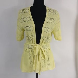 Anthropologie Knitted & Knotted Yellow Cardigan